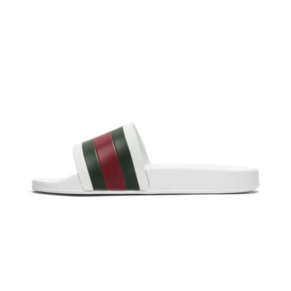 Gucci Men’s Web Logo Slide Sandals Size 13 US/12 UK - Picture 5 of 11